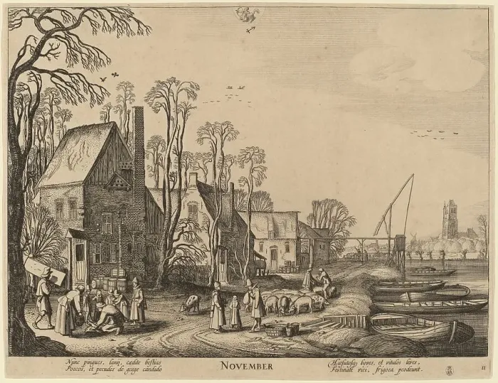 Framed Print : November. Creator: Jan van de Velde II Framed Print : November. Creator: Jan van de Velde II