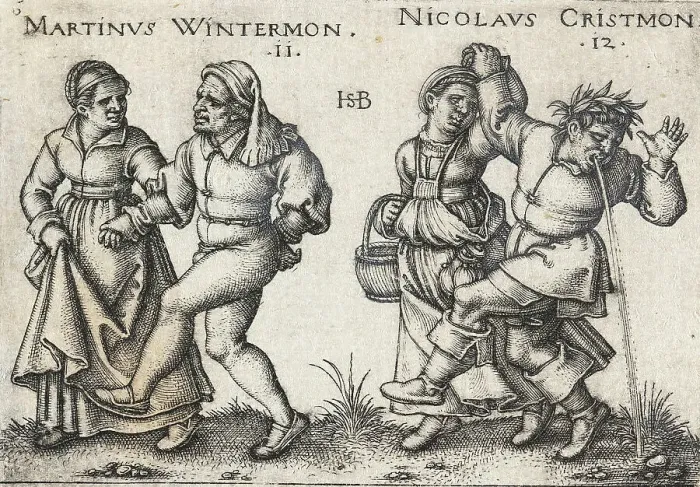 Framed Print : November and December, between 1546 and 1547. Creator: Sebald Beham Framed Print : November and December, between 1546 and 1547. Creator: Sebald Beham