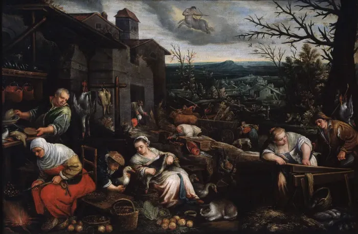 Framed Print : November (from the series The Seasons ), late 16th or early 17th century. Artist: Leandro Bassano