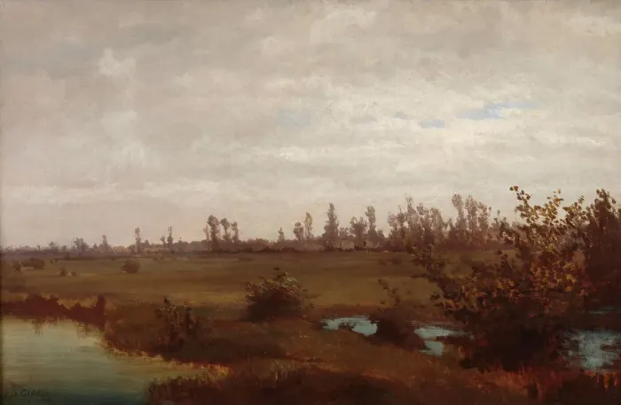Framed Print : November (Swamps on the Sile), 1870s. Creator: Ciardi, Guglielmo (1842-1917) Framed Print : November (Swamps on the Sile), 1870s. Creator: Ciardi, Guglielmo (1842-1917)