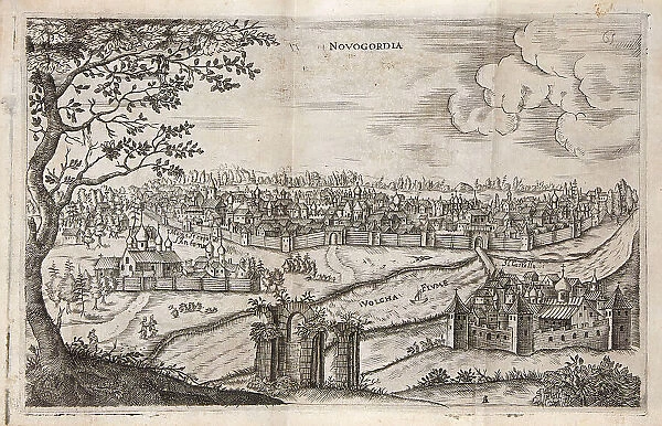 Novgorod (illustration from 'Muscovite and Persian Journey' by Adam Olearius), 1634. Creator: Rothgiesser, Christian Lorenzen (?-1659). Novgorod (illustration from 'Muscovite and Persian Journey' by Adam Olearius), 1634