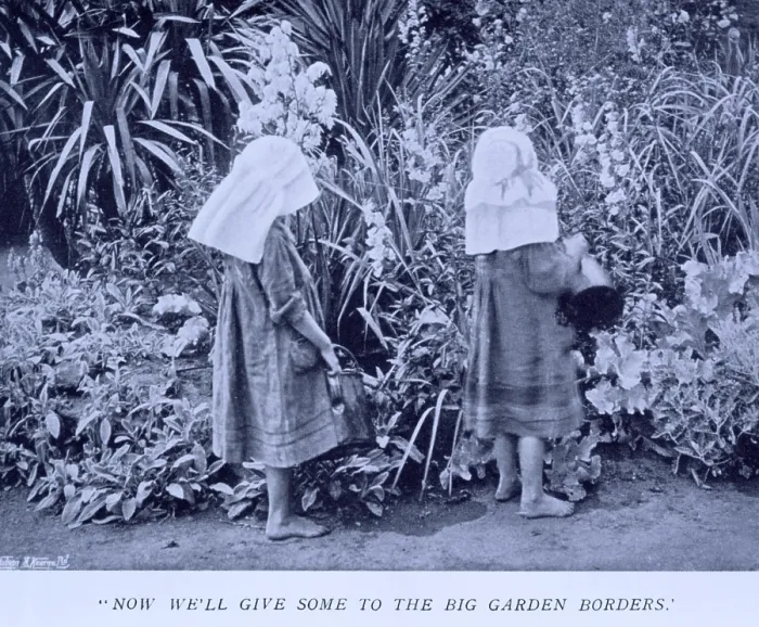 Framed Print : 'Now we'll give some to the big garden borders', 1908. Creator: Unknown. 'Now we'll give some to the big garden borders', 1908. Creator: Unknown Framed Print : 'Now we'll give some to the big garden borders', 1908. Creator: Unknown. 'Now we'll give some to the big garden borders', 1908. Creator: Unknown