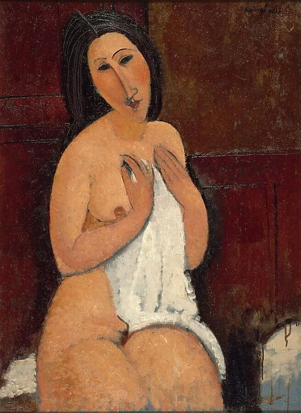 Nu assis ala chemise, 1917. Creator: Modigliani, Amedeo (1884-1920)