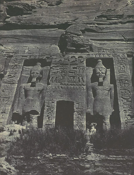 Nubie. Ibsamboul. Entree du Speos d Hathor, 1850. Creator: Maxime du Camp