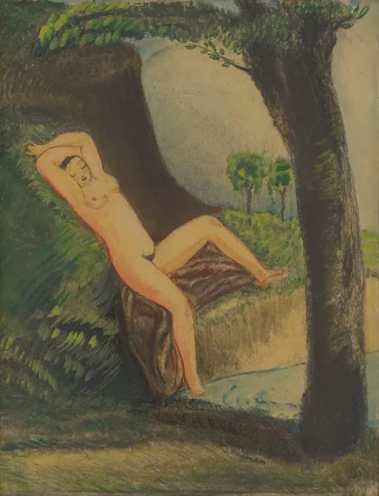 Framed Print : Nude, around 1920. Creator: Josef Arpad Murmann Framed Print : Nude, around 1920. Creator: Josef Arpad Murmann