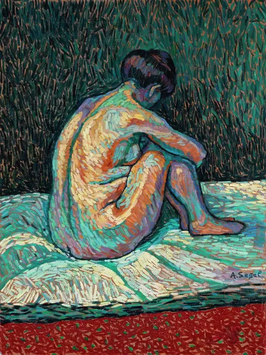 Framed Print : Nude from the Back, c. 1910. Creator: Segal, Arthur (1875-1944) Framed Print : Nude from the Back, c. 1910. Creator: Segal, Arthur (1875-1944)