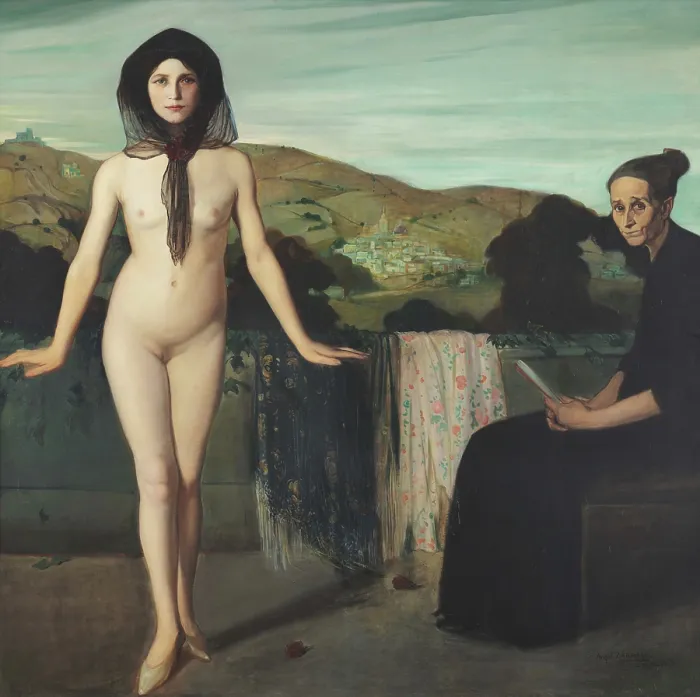 Framed Print : The Nude Ballerina or The Naked Dancer (La bailarina desnuda), 1907-1909. Creator: Zarraga y Arguelles, Angel (1886-1946) Framed Print : The Nude Ballerina or The Naked Dancer (La bailarina desnuda), 1907-1909. Creator: Zarraga y Arguelles, Angel (1886-1946)