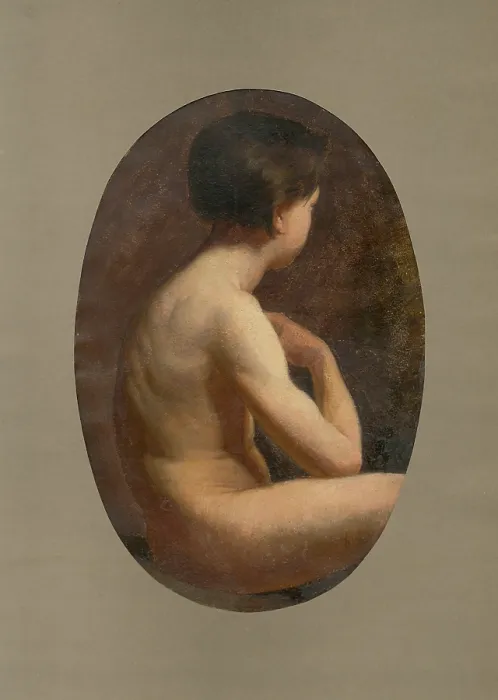 Framed Print : Nude boy, 1854-1855. Creator: Gyula Benczur Framed Print : Nude boy, 1854-1855. Creator: Gyula Benczur