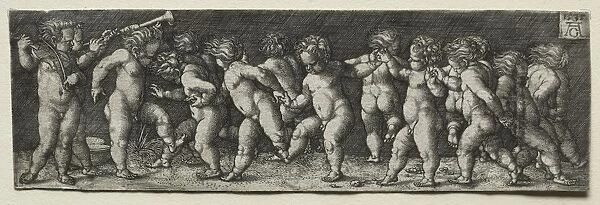 Fifteen Nude Children Dancing, 1535. Creator: Heinrich Aldegrever (German, 1502-1555  /  61)