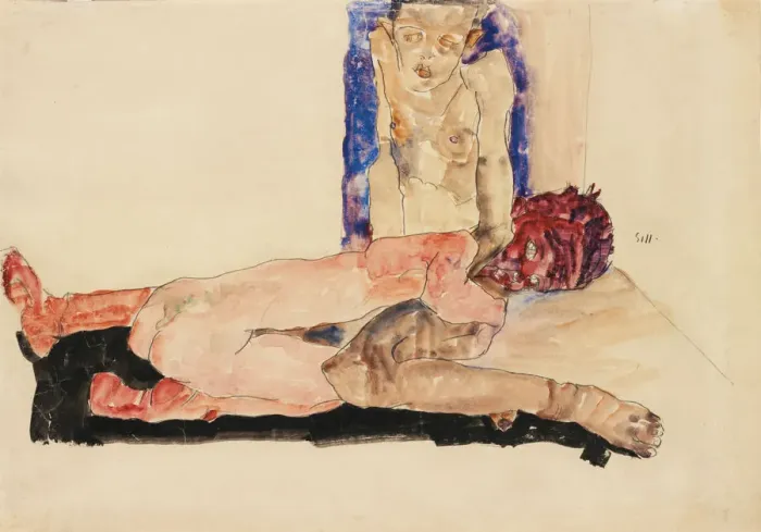 Framed Print : Nude Couple, 1911 Framed Print : Nude Couple, 1911
