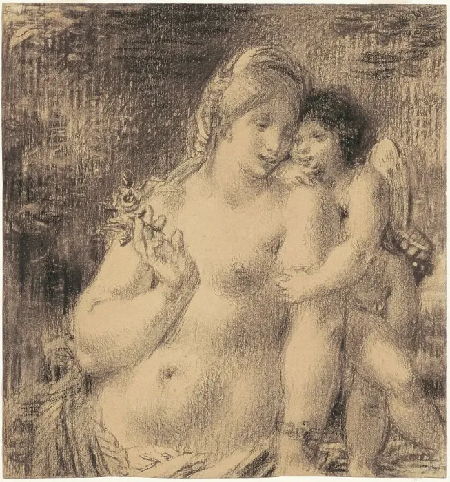 Framed Print : Nude with Cupid, 1860s-1870s. Creator: William P. Babcock Framed Print : Nude with Cupid, 1860s-1870s. Creator: William P. Babcock