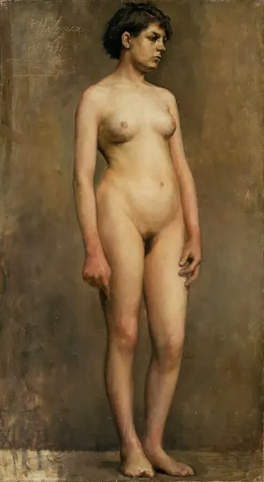 Framed Print : Nude Female Model, 1891. Creator: Pekka Halonen Framed Print : Nude Female Model, 1891. Creator: Pekka Halonen