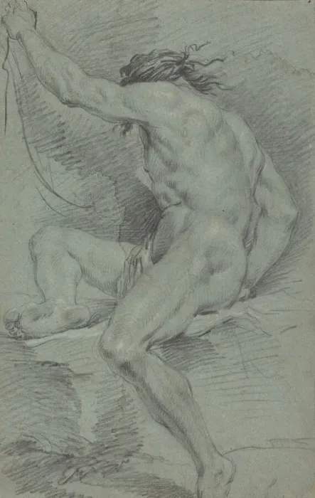 Framed Print : Nude Figure (academic study), 17th century. Creator: Unknown Framed Print : Nude Figure (academic study), 17th century. Creator: Unknown