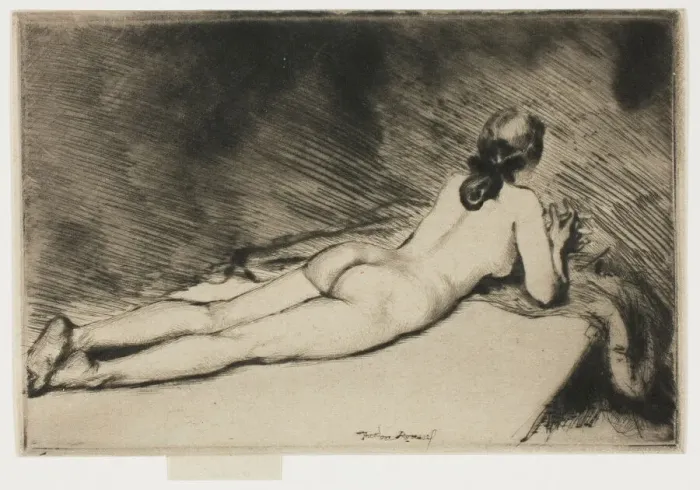 Framed Print : Nude Figure Lying Down, 1906. Creator: Theodore Roussel Framed Print : Nude Figure Lying Down, 1906. Creator: Theodore Roussel