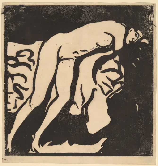 Framed Print : Nude Girl, 1906. Creator: Ernst Kirchner Framed Print : Nude Girl, 1906. Creator: Ernst Kirchner