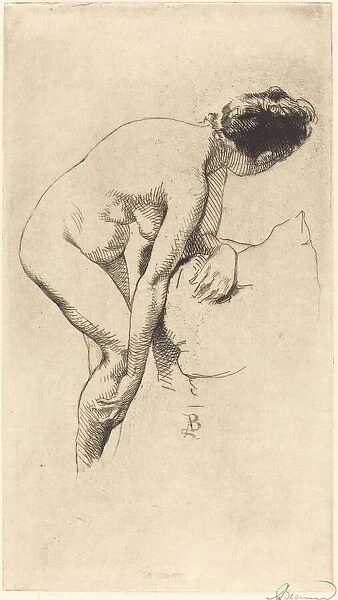 Nude Holding Her Leg (Femme nue se tenant la jambe), 1886. Creator: Paul Albert Besnard