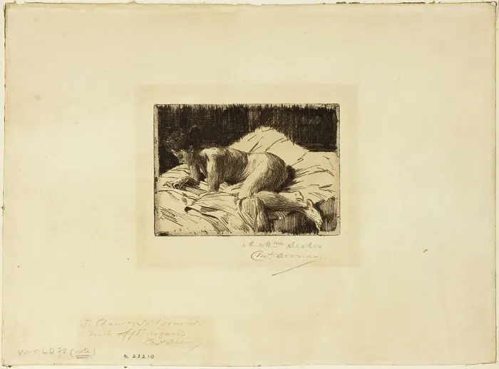 Framed Print : Nude Lying Down, c.1900. Creator: Charles Deering Framed Print : Nude Lying Down, c.1900. Creator: Charles Deering