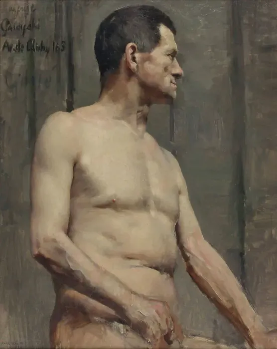 Framed Print : Nude male model, 1888. Creator: Akseli Gallen-Kallela Framed Print : Nude male model, 1888. Creator: Akseli Gallen-Kallela