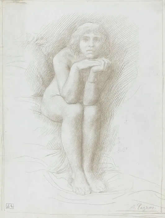 Framed Print : Nude Model Seated. Creator: Alphonse Legros Framed Print : Nude Model Seated. Creator: Alphonse Legros