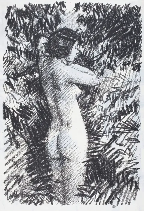 Framed Print : Nude (recto), 1918. Creator: Frederick Childe Hassam Framed Print : Nude (recto), 1918. Creator: Frederick Childe Hassam