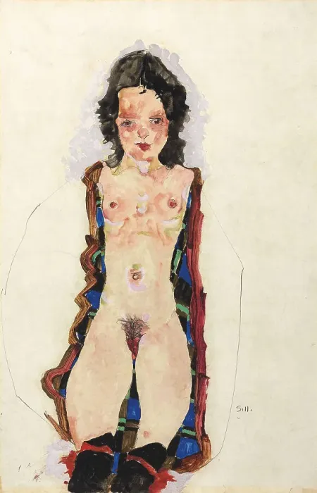 Framed Print : Nude with Red Garters, 1911 Framed Print : Nude with Red Garters, 1911