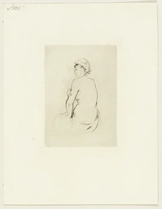Framed Print : Nude Seen from Behind, 1889. Creator: Berthe Morisot Framed Print : Nude Seen from Behind, 1889. Creator: Berthe Morisot