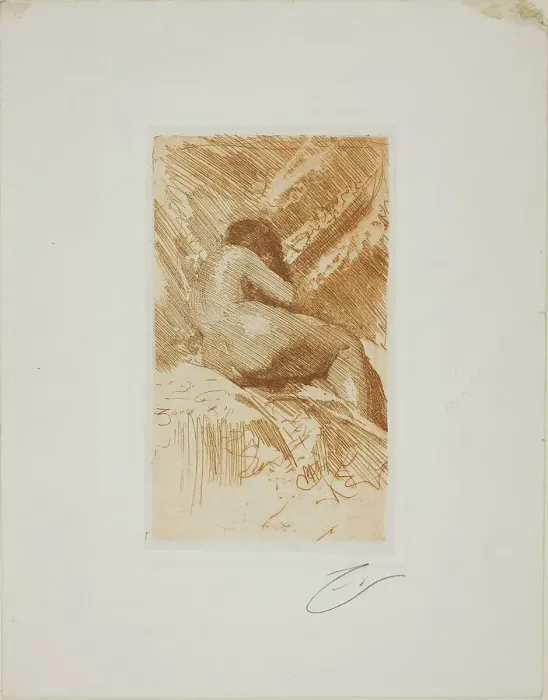 Framed Print : Nude Study, 1884. Creator: Anders Leonard Zorn Framed Print : Nude Study, 1884. Creator: Anders Leonard Zorn