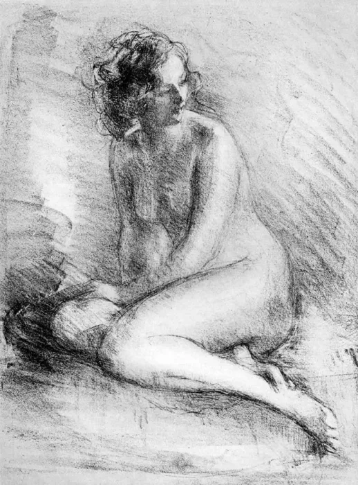 Framed Print : Nude Study, 1913. Artist: Albert de Belleroche Framed Print : Nude Study, 1913. Artist: Albert de Belleroche