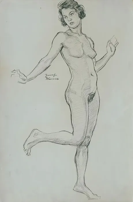 Framed Print : Nude study, 1925. Creator: Josef Wawra Framed Print : Nude study, 1925. Creator: Josef Wawra