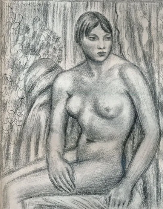 Framed Print : Nude Study, 20th century (1932). Artist: Mark Gertler Framed Print : Nude Study, 20th century (1932). Artist: Mark Gertler