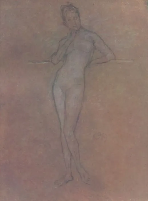 Framed Print : A Nude Study, c1872, (1904). Artist: James Abbott McNeill Whistler Framed Print : A Nude Study, c1872, (1904). Artist: James Abbott McNeill Whistler
