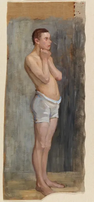 Framed Print : Nude Study, Standing Boy, 1903. Creator: Maria Wiik Framed Print : Nude Study, Standing Boy, 1903. Creator: Maria Wiik