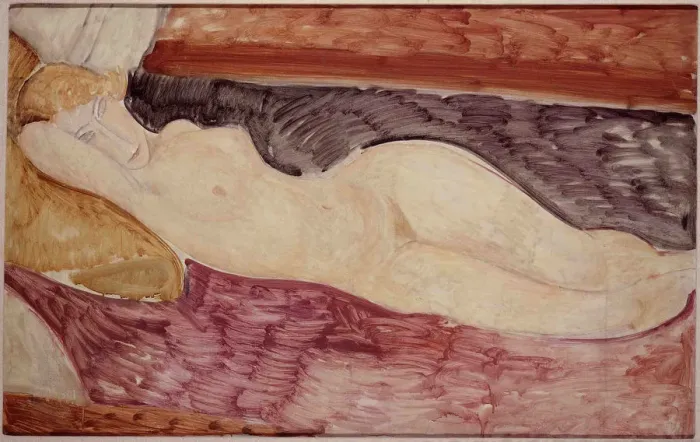 Framed Print : Nude Woman Lying Down, 1918-1919 Framed Print : Nude Woman Lying Down, 1918-1919