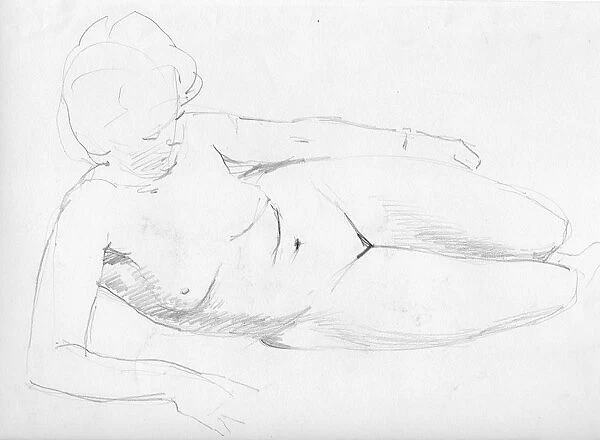 Nude woman reclining, c1950. Creator: Shirley Markham