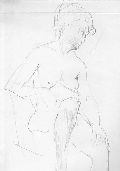 Nude woman sitting, c1950. Creator: Shirley Markham