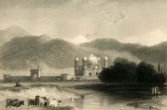 Framed Print : At Nujibabad, Rohilcund, 1835. Creator: William Daniell Framed Print : At Nujibabad, Rohilcund, 1835. Creator: William Daniell