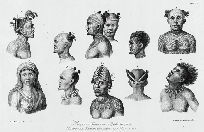 Framed Print : Nukagiva Natives, 1813. Creator: Ignaz Sebastian Klauber Framed Print : Nukagiva Natives, 1813. Creator: Ignaz Sebastian Klauber