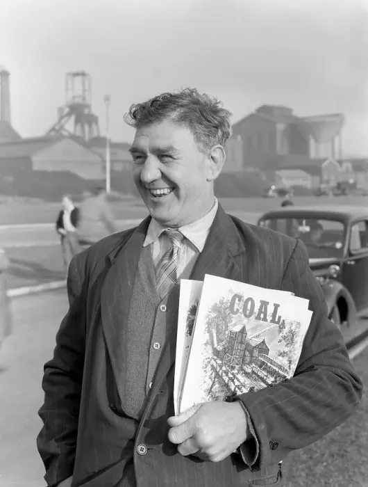 Framed Print : NUM official selling Coal magazine, South Yorkshire, 1959. Artist: Michael Walters Framed Print : NUM official selling Coal magazine, South Yorkshire, 1959. Artist: Michael Walters