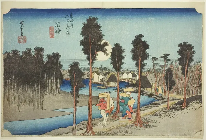Framed Print : Numazu: Twilight (Numazu, tasogare zu), from the series Fifty-three Stations of the... c. 1833 / 34. Creator: Ando Hiroshige. Numazu: Twilight (Numazu, tasogare zu), from the series Fifty-three Stations of the... c. 1833 / 34 Framed Print : Numazu: Twilight (Numazu, tasogare zu), from the series Fifty-three Stations of the... c. 1833 / 34. Creator: Ando Hiroshige. Numazu: Twilight (Numazu, tasogare zu), from the series Fifty-three Stations of the... c. 1833 / 34
