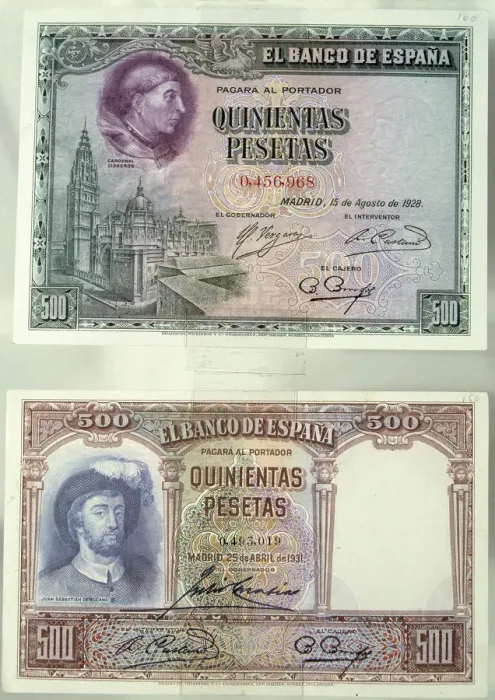 Framed Print : Numismatica Papel Moneda De Curso Legal, Emitido En 1921-1928 Quinientas Pesetas Framed Print : Numismatica Papel Moneda De Curso Legal, Emitido En 1921-1928 Quinientas Pesetas