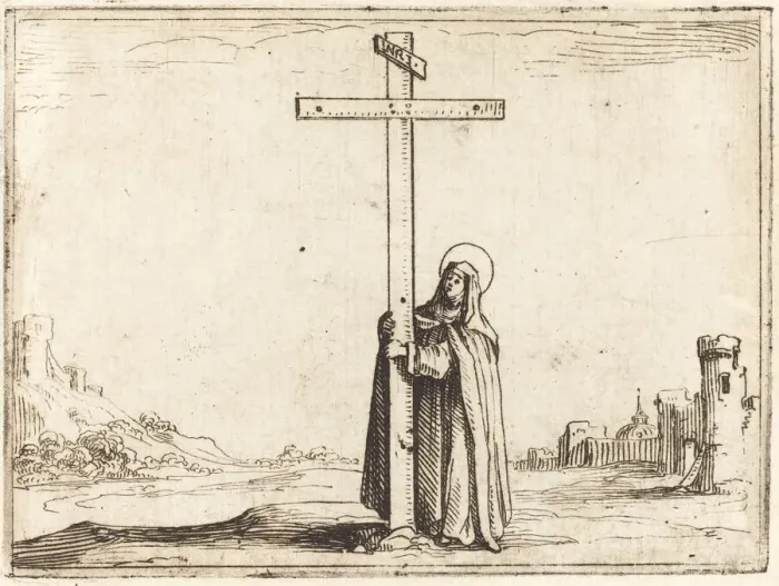 Framed Print : Nun Embracing the Holy Cross, 1628. Creator: Jacques Callot Framed Print : Nun Embracing the Holy Cross, 1628. Creator: Jacques Callot