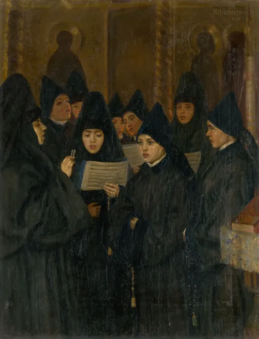 Framed Print : Nuns, 1893. Creator: Nesterov; Mikhail Vasilyevich (1862-1942) Framed Print : Nuns, 1893. Creator: Nesterov; Mikhail Vasilyevich (1862-1942)