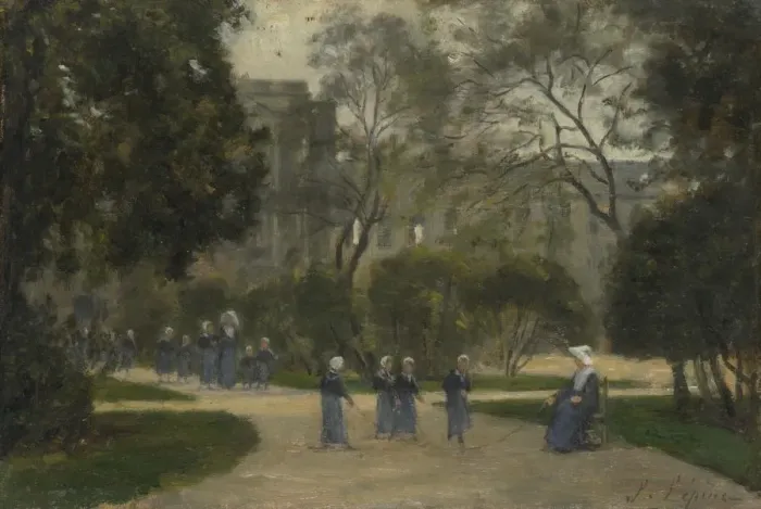 Framed Print : Nuns and Schoolgirls in the Tuileries Gardens, Paris, 1870s-1880s. Artist: Lepine, Stanislas (1836-1892) Framed Print : Nuns and Schoolgirls in the Tuileries Gardens, Paris, 1870s-1880s. Artist: Lepine, Stanislas (1836-1892)