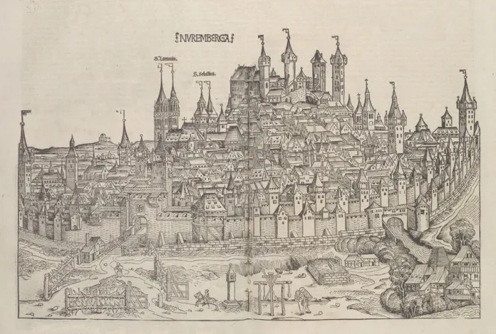 Framed Print : Nuremberg, 1493. Creators: Michael Wolgemut, Wilhelm Pleydenwurff Framed Print : Nuremberg, 1493. Creators: Michael Wolgemut, Wilhelm Pleydenwurff