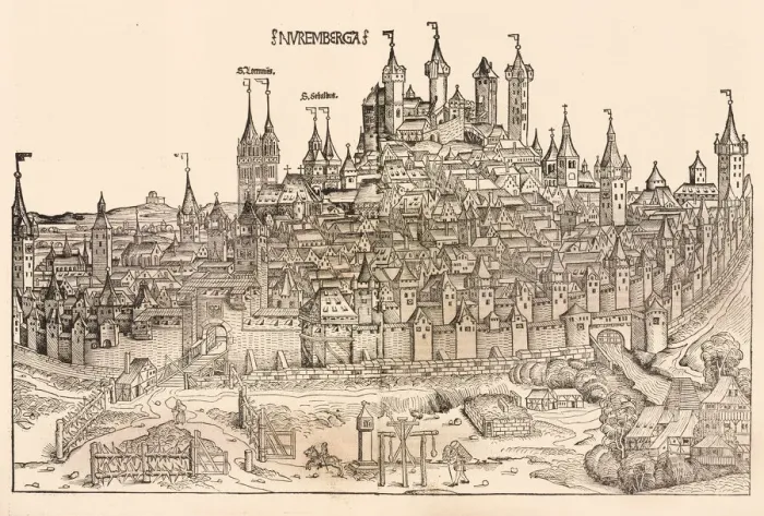 Framed Print : Nuremberg, 1493. Creators: Michael Wolgemut, Wilhelm Pleydenwurff Framed Print : Nuremberg, 1493. Creators: Michael Wolgemut, Wilhelm Pleydenwurff