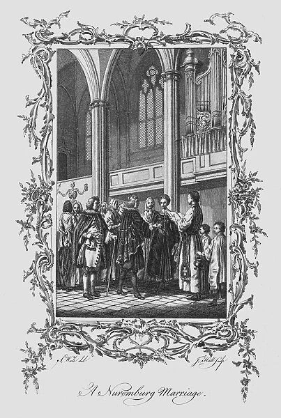 A Nuremburg Marriage, late 18th century. Artist: J Hall