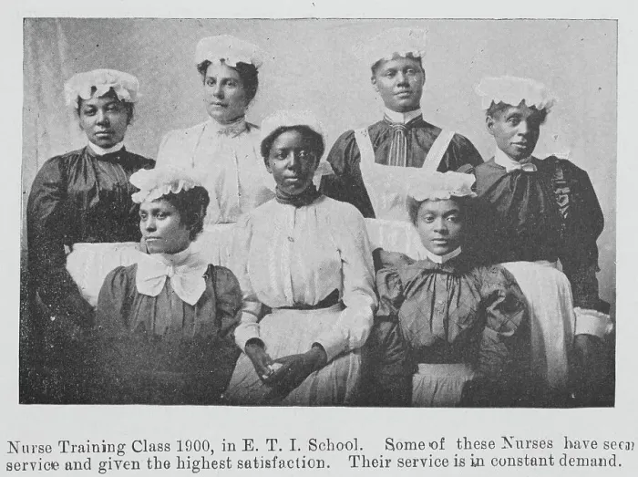 Framed Print : Nurse Training class 1900, in E. T. I. School, 1903. Creator: Unknown