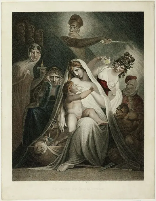 Framed Print : The Nursery of Shakespeare, 1810. Creator: Moses Haughton Framed Print : The Nursery of Shakespeare, 1810. Creator: Moses Haughton