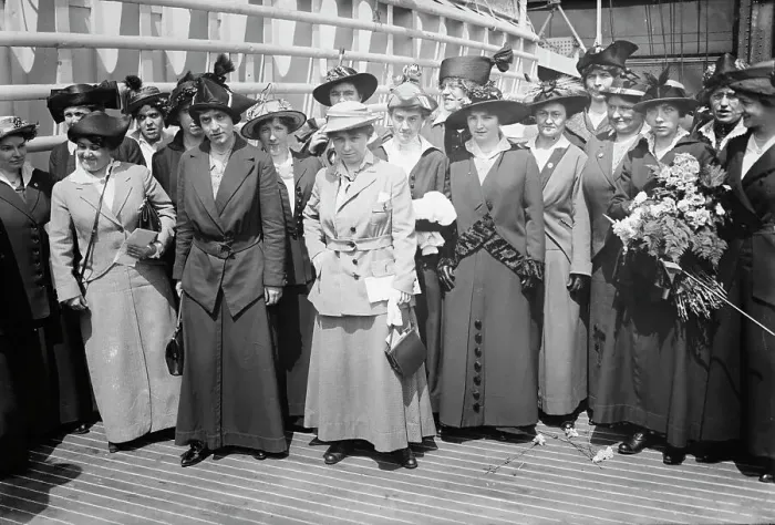 Framed Print : Nurses on American liner the St. Louis, 4 / 17 / 15, 1915. Creator: Bain News Service Framed Print : Nurses on American liner the St. Louis, 4 / 17 / 15, 1915. Creator: Bain News Service