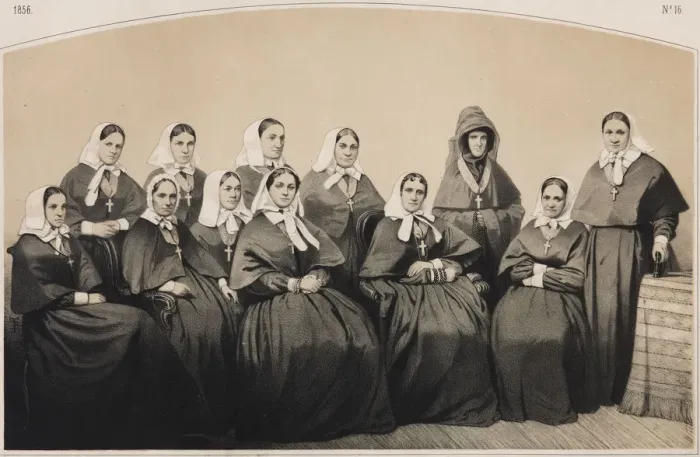Framed Print : The nurses of the Krestovozdvizhenskaya Commune of Nurses, 1854. Artist: Timm, Vasily (George Wilhelm) (1820-1895) Framed Print : The nurses of the Krestovozdvizhenskaya Commune of Nurses, 1854. Artist: Timm, Vasily (George Wilhelm) (1820-1895)
